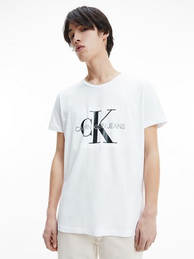 Calvin Klein Ruhák HU949828 | Calvin Klein Slim Logo Férfi Póló Világos Fehér